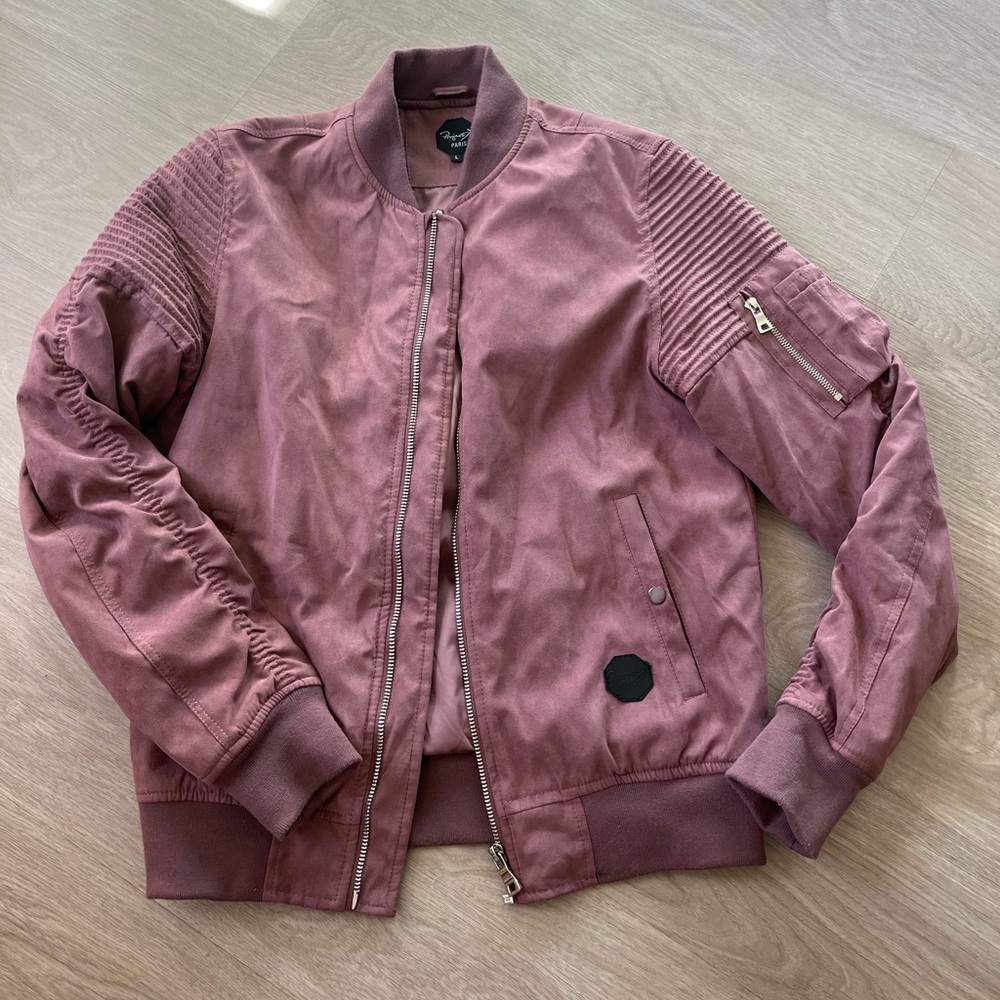 Men’s Faux Suede Bomber Jacket